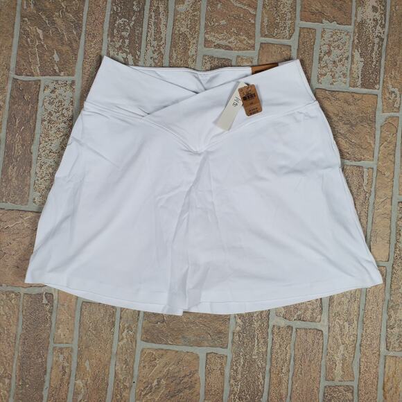 Victoria's Secret PINK Active Cotton High Waist v Crossover Skort White Size L - Picture 1 of 8